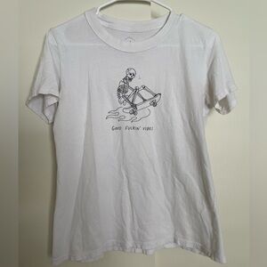 Pacsun good fucking vibes white skeleton t-shirt
